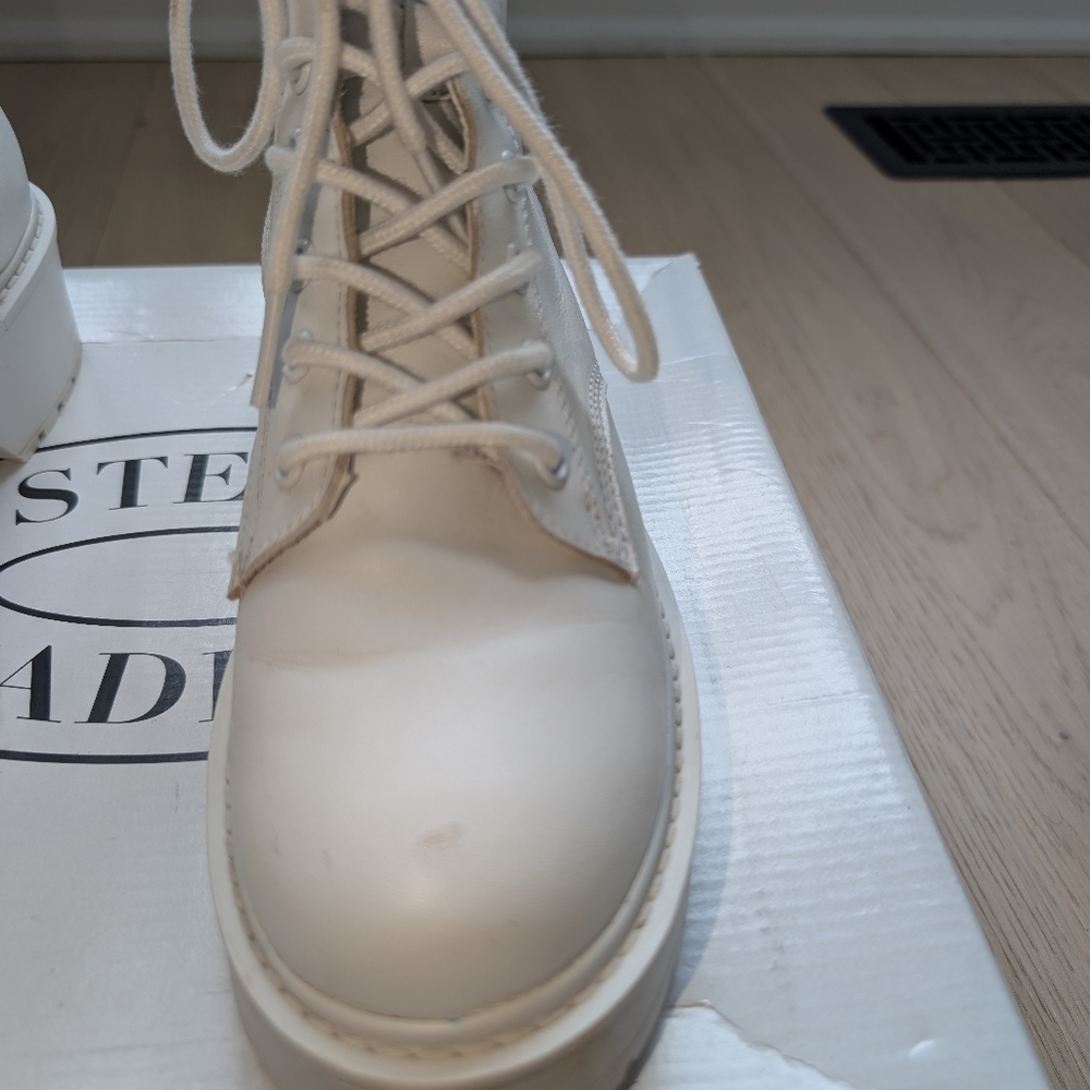 Steve Madden White Combat Boots - Picture 3 of 7